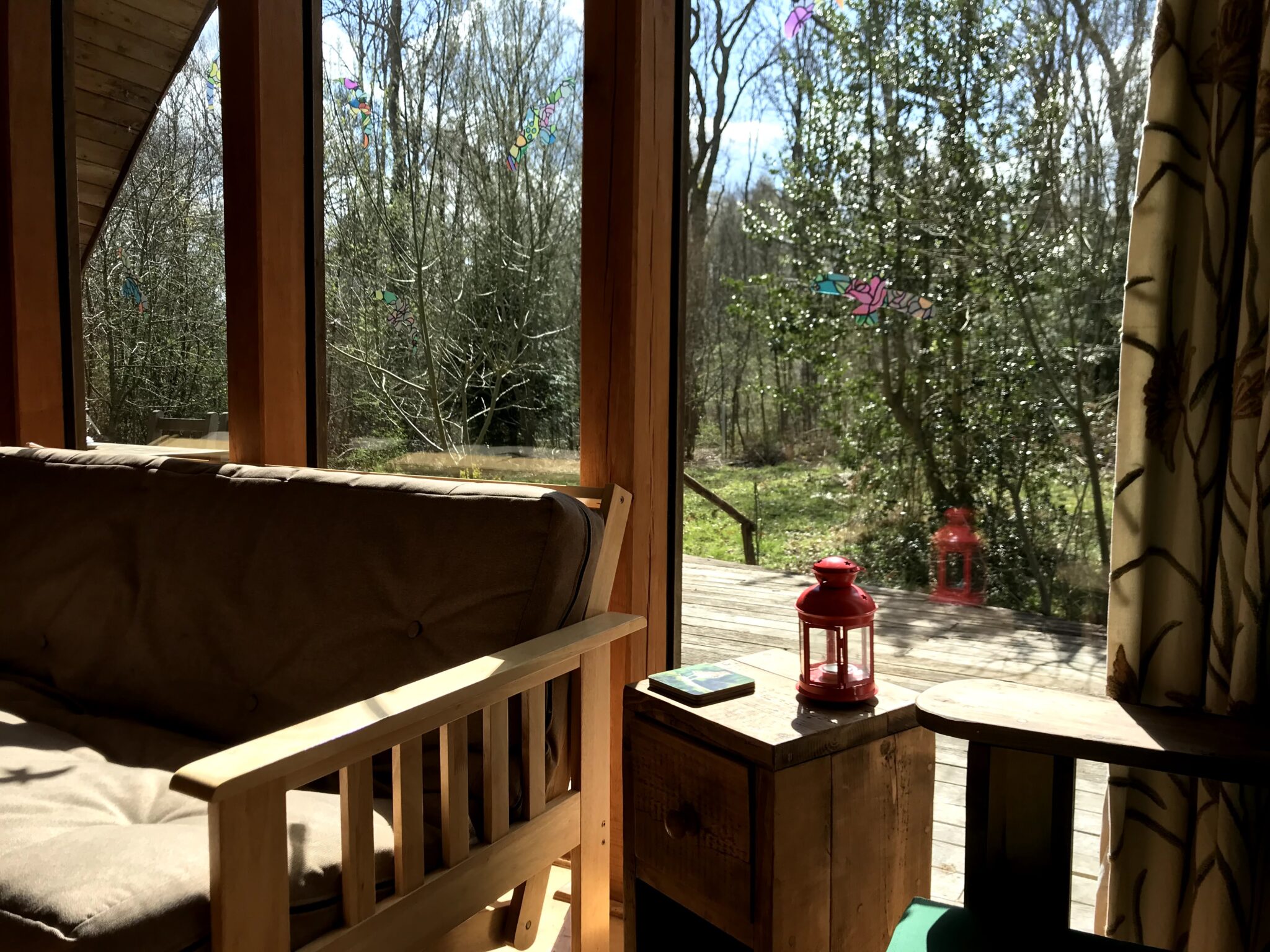 View from the Forest Ark sitting room onto the veranda.