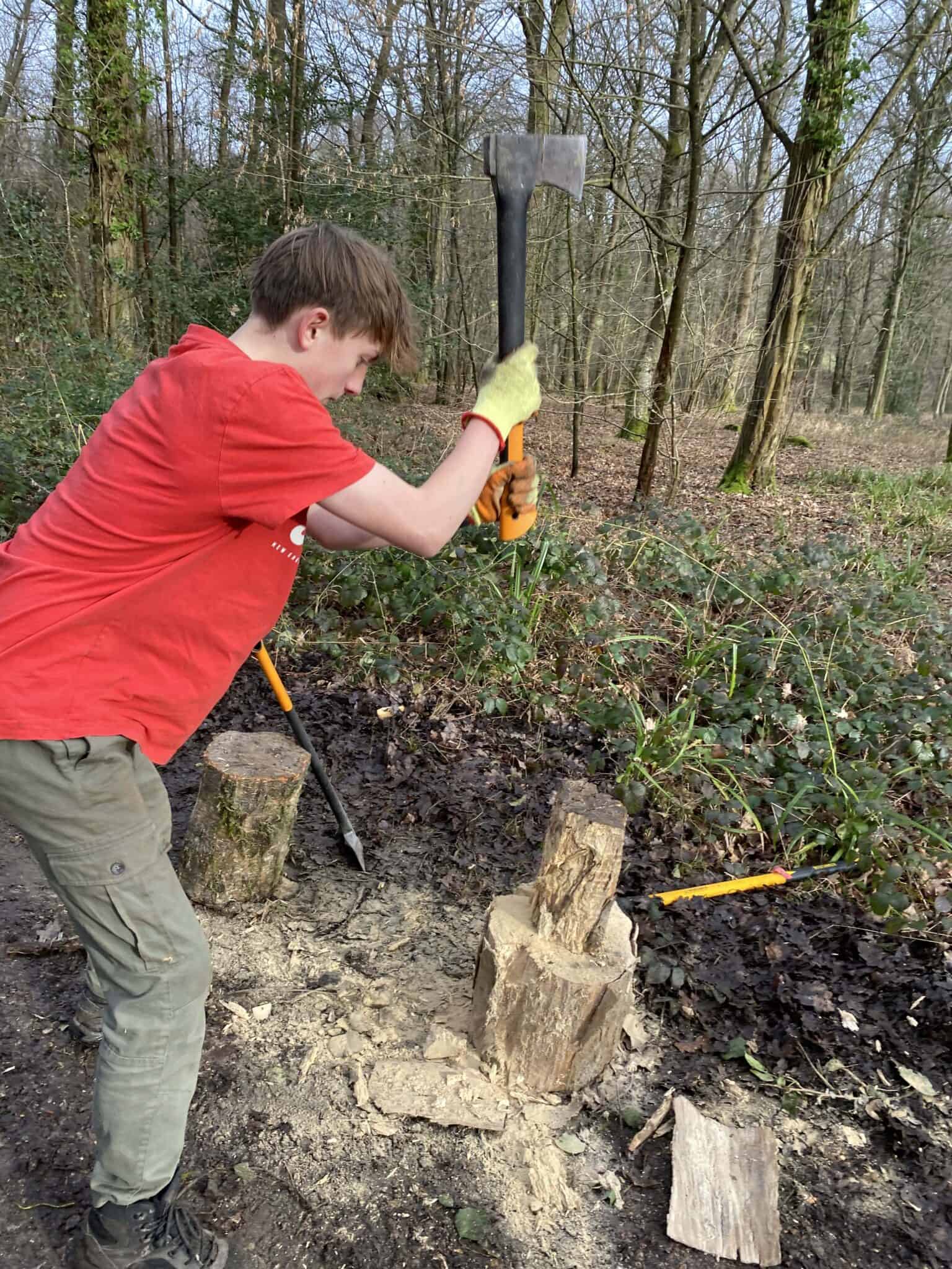 Chopping with an axe